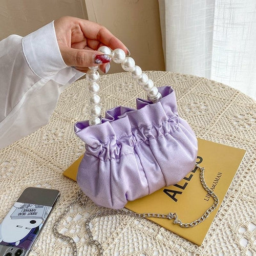 Elegant Pearl Totes Handbags Chain Small Crossbody Shoulder Pouch