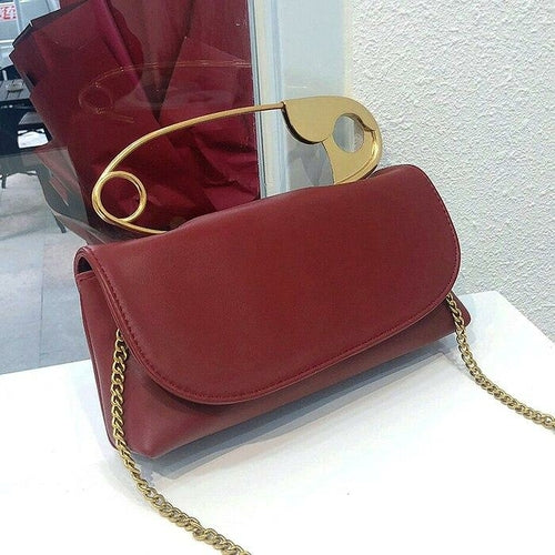 Designer Large Pin Soft Handbag Small Square Shoulder Messenger Bag