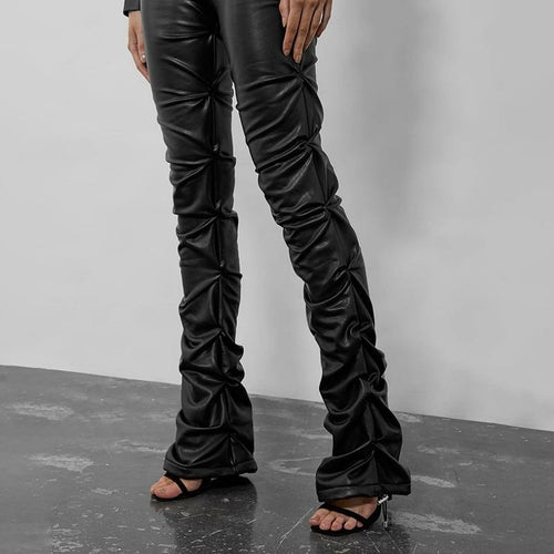 PU High Waist Faux Leather Pants